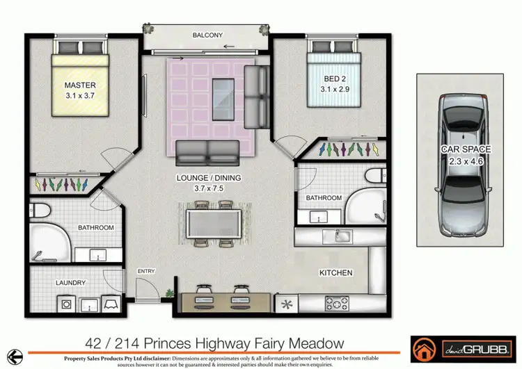Floorplan of Homely apartment listing, 42/214-220 Princes Highway Hwy, Fairy Meadow NSW 2519