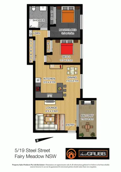 Floorplan of Homely unit listing, 5/19 Steel St, Towradgi NSW 2518