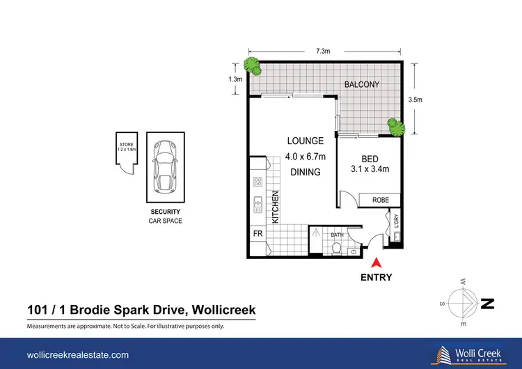 Floorplan of Homely apartment listing, 101/1 Brodie Spark Dr, Wolli Creek NSW 2205