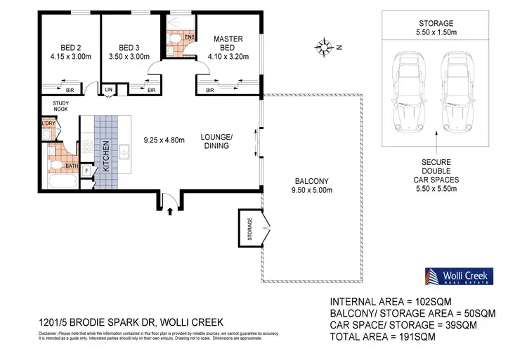 Floorplan of Homely apartment listing, 1201/5 Brodie Spark Dr, Wolli Creek NSW 2205