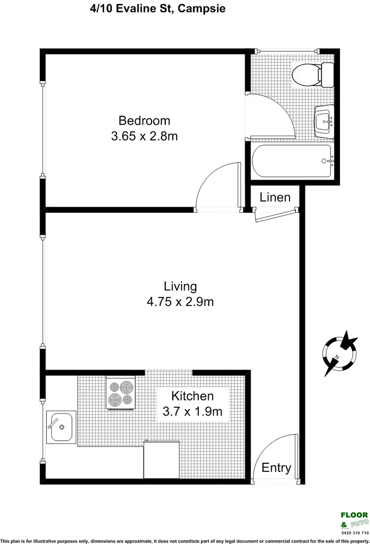 Floorplan of Homely apartment listing, 4/10 Evaline St, Campsie NSW 2194
