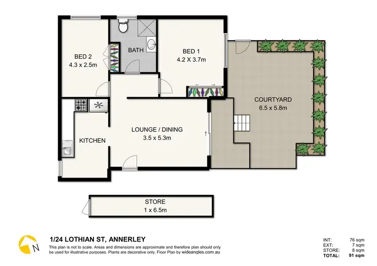 Floorplan of Homely unit listing, 1/24 Lothian St, Annerley QLD 4103