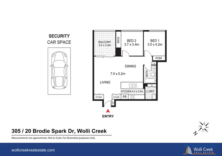 Floorplan of Homely apartment listing, 305/20 Brodie Spark Dr, Wolli Creek NSW 2205