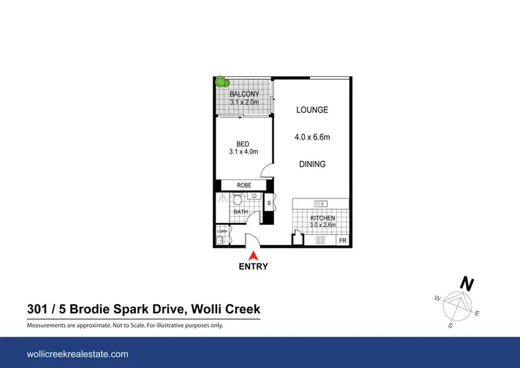 Floorplan of Homely apartment listing, 301/5 Brodie Spark Dr, Wolli Creek NSW 2205