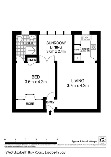 Floorplan of Homely apartment listing, 19/63 Elizabeth Bay St, Elizabeth Bay NSW 2011