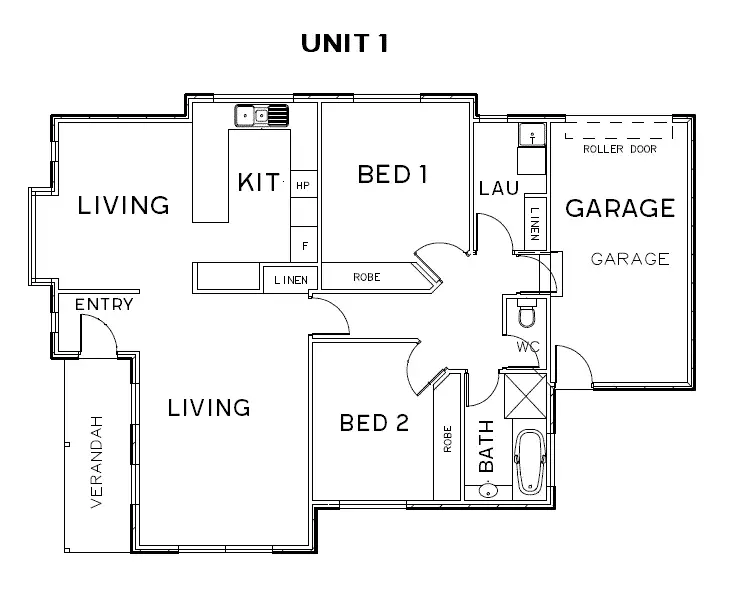 Floorplan of Homely unit listing, 1/43-45 Nile St, Orange NSW 2800