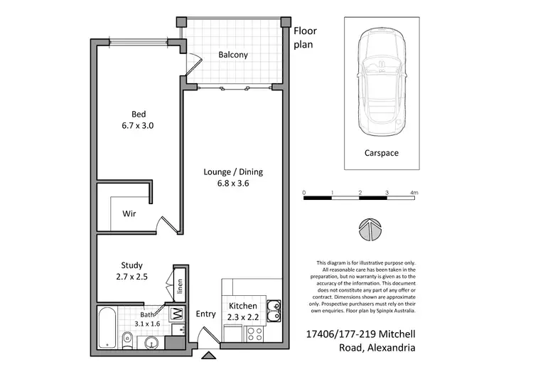 Floorplan of Homely apartment listing, 17406/177 Mitchell Rd, Alexandria NSW 2015