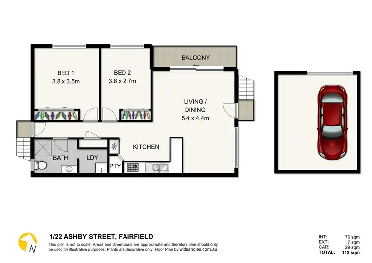 Floorplan of Homely apartment listing, 1/22 Ashby St, Fairfield QLD 4103