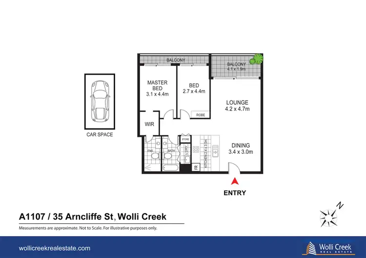 Floorplan of Homely apartment listing, A1107/35 Arncliffe St, Wolli Creek NSW 2205
