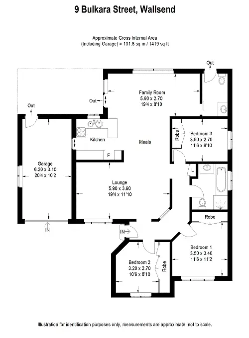 Floorplan of Homely house listing, 9 Bulkara St, Wallsend NSW 2287