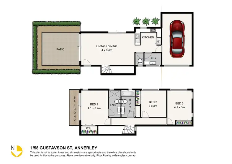 Floorplan of Homely townhouse listing, 1/58 Gustavson St, Annerley QLD 4103