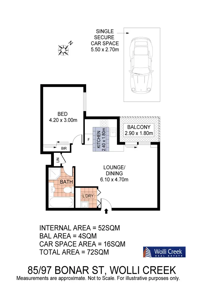 Floorplan of Homely apartment listing, 85/97 Bonar St, Wolli Creek NSW 2205