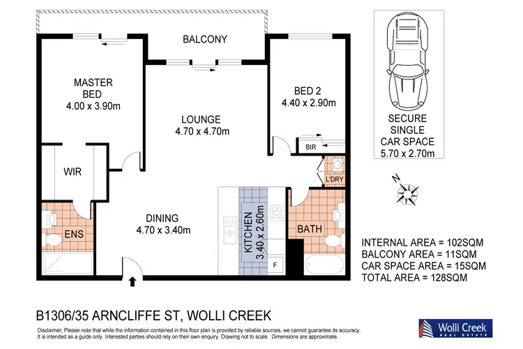 Floorplan of Homely apartment listing, B1306/35 Arncliffe St, Wolli Creek NSW 2205