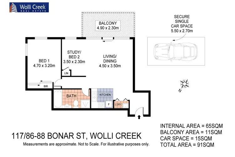 Floorplan of Homely apartment listing, 117/86-88 Bonar St, Wolli Creek NSW 2205