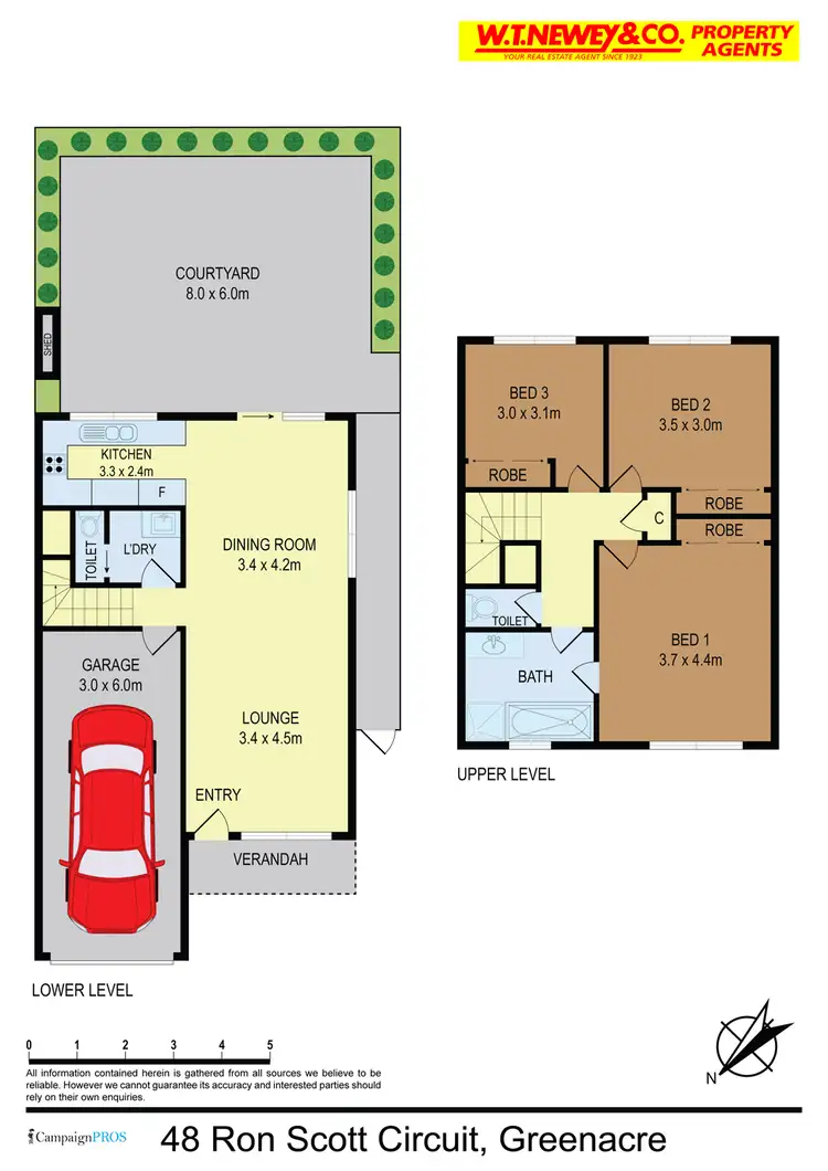 Floorplan of Homely semi-detached listing, 48 Ron Scott Cct, Greenacre NSW 2190