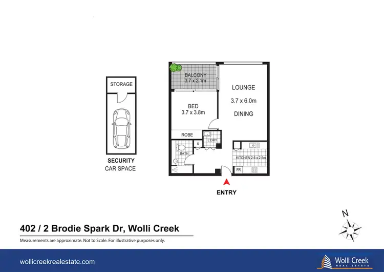 Floorplan of Homely apartment listing, 402/2 Brodie Spark Dr, Wolli Creek NSW 2205