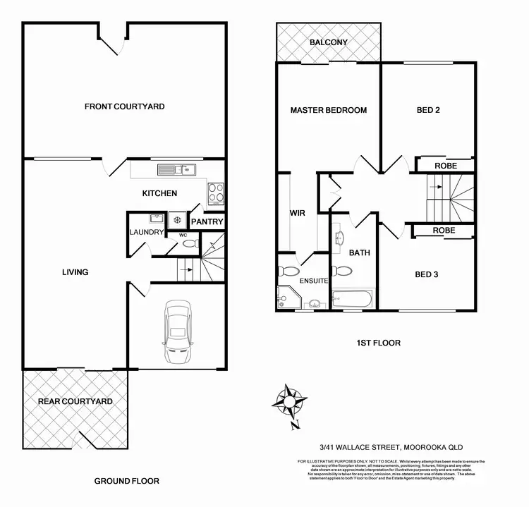 Floorplan of Homely townhouse listing, 3/41 Wallace St, Moorooka QLD 4105