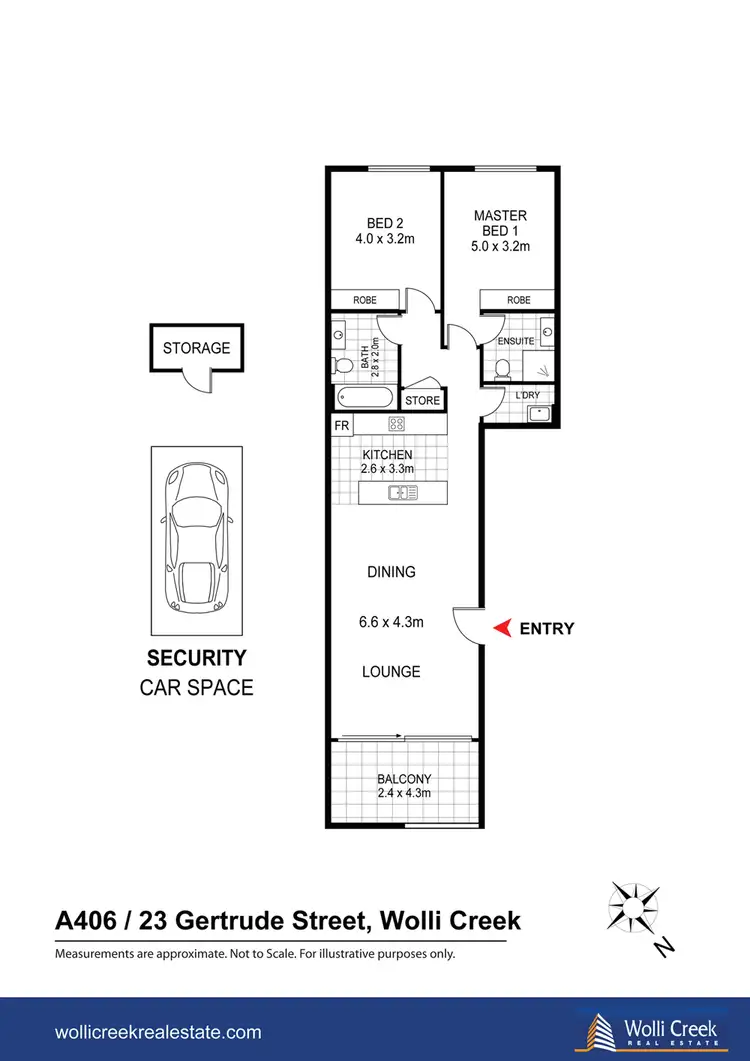 Floorplan of Homely apartment listing, A406/23 Gertrude St, Wolli Creek NSW 2205