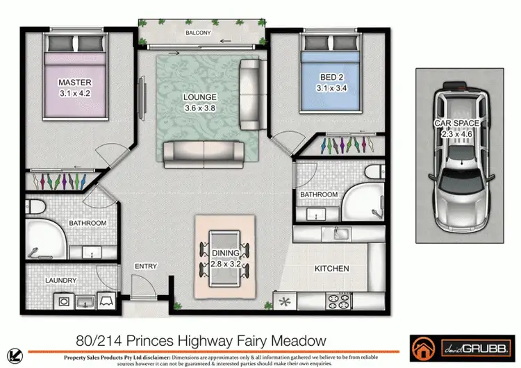 Floorplan of Homely apartment listing, 80/214-220 Princes Hwy, Fairy Meadow NSW 2519