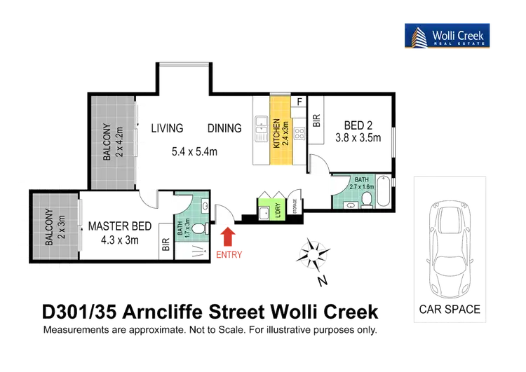 Floorplan of Homely apartment listing, D301/35 Arncliffe St, Wolli Creek NSW 2205
