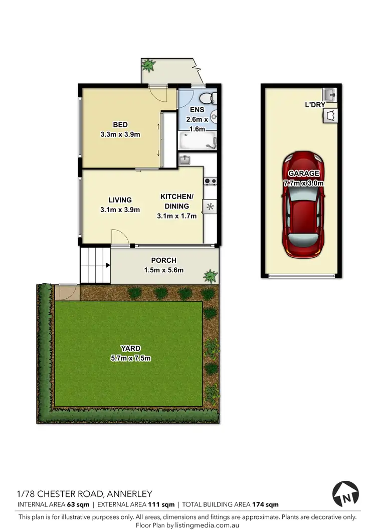 Floorplan of Homely unit listing, 1/78 Chester Rd, Annerley QLD 4103