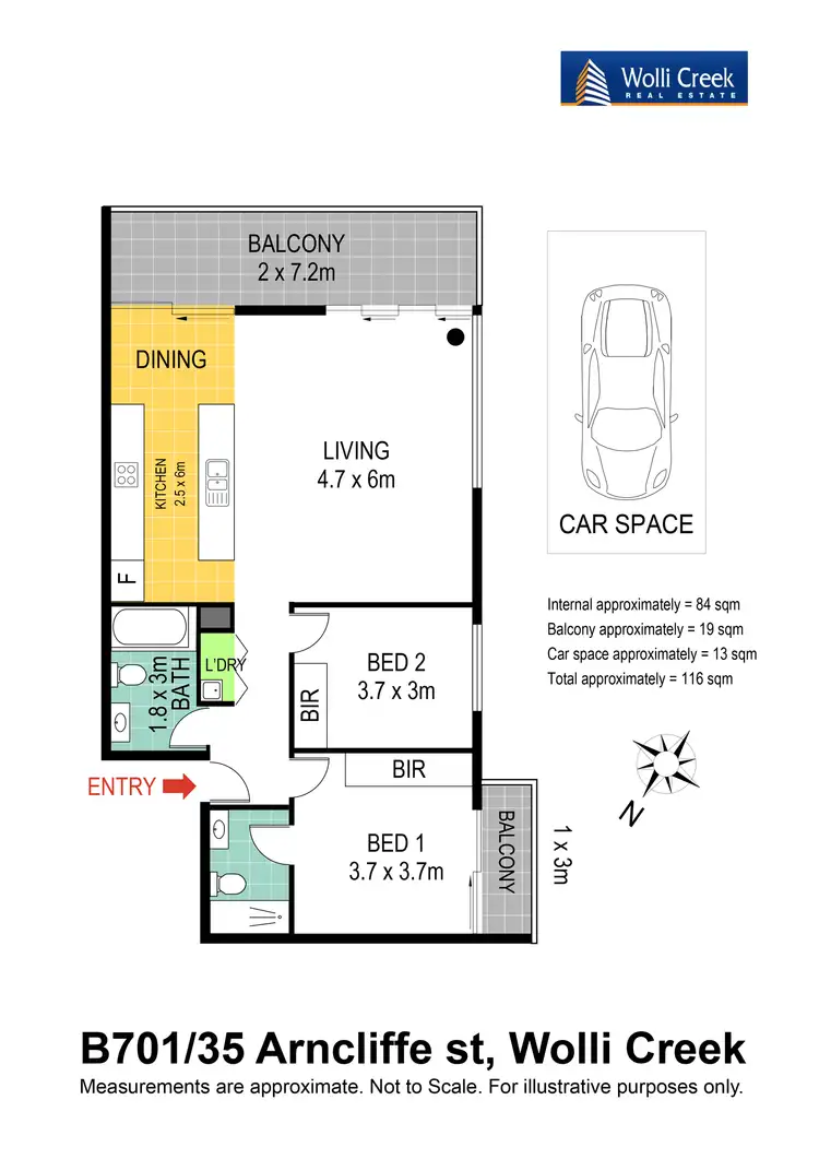 Floorplan of Homely apartment listing, 701/35B Arncliffe St, Wolli Creek NSW 2205