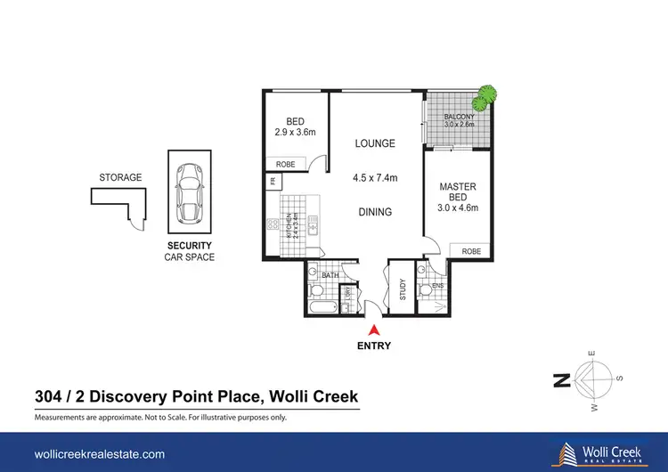 Floorplan of Homely apartment listing, 304/2 Discovery Point Pl, Wolli Creek NSW 2205