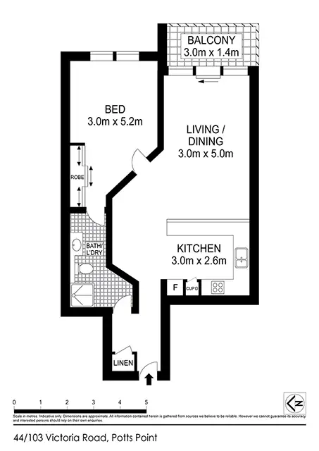 Floorplan of Homely apartment listing, 44/103 Victoria St, Potts Point NSW 2011