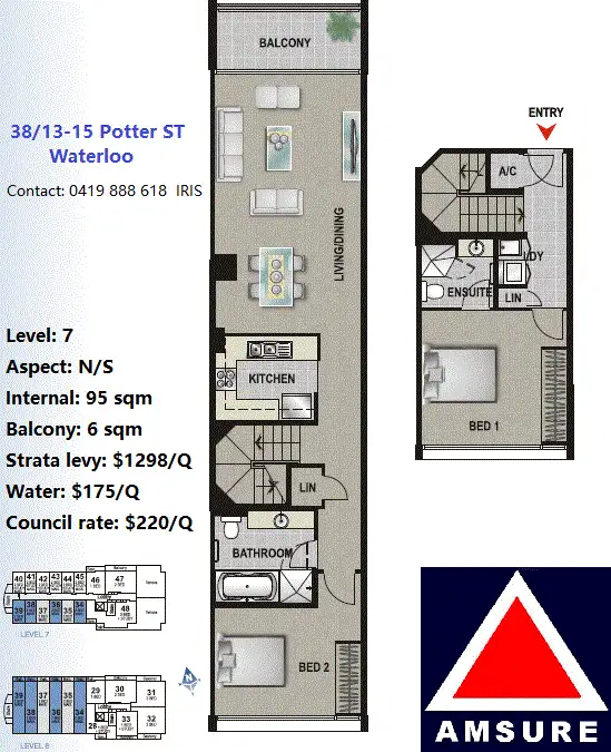Floorplan of Homely apartment listing, 38/13 Potter St, Waterloo NSW 2017