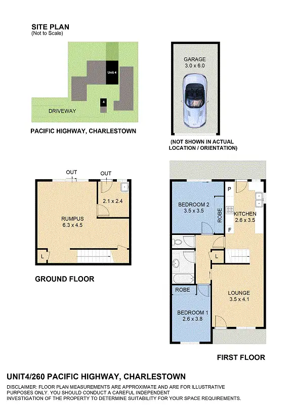 Floorplan of Homely townhouse listing, 4/260 Pacific Hwy, Charlestown NSW 2290