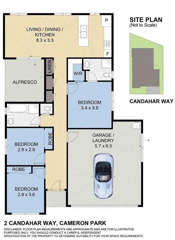 Floorplan of Homely house listing, 2 Candahar Way, Cameron Park NSW 2285