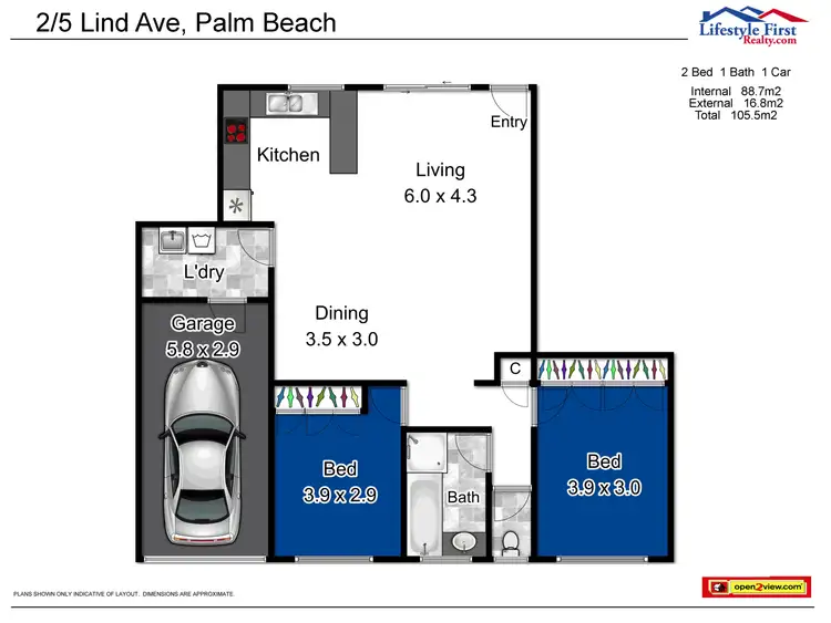 Floorplan of Homely unit listing, 2/5 Lind Ave, Palm Beach QLD 4221