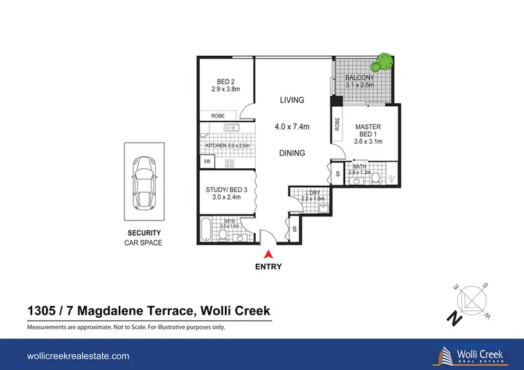 Floorplan of Homely apartment listing, 1305/7 Magdalene Tce, Wolli Creek NSW 2205