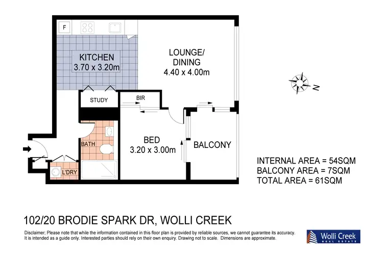 Floorplan of Homely apartment listing, 102/20 Brodie Spark Dr, Wolli Creek NSW 2205