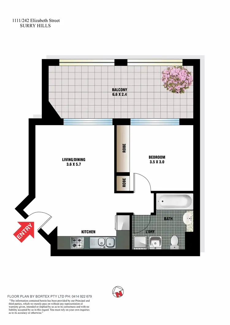 Floorplan of Homely apartment listing, 1111/242 Elizabeth St, Surry Hills NSW 2010