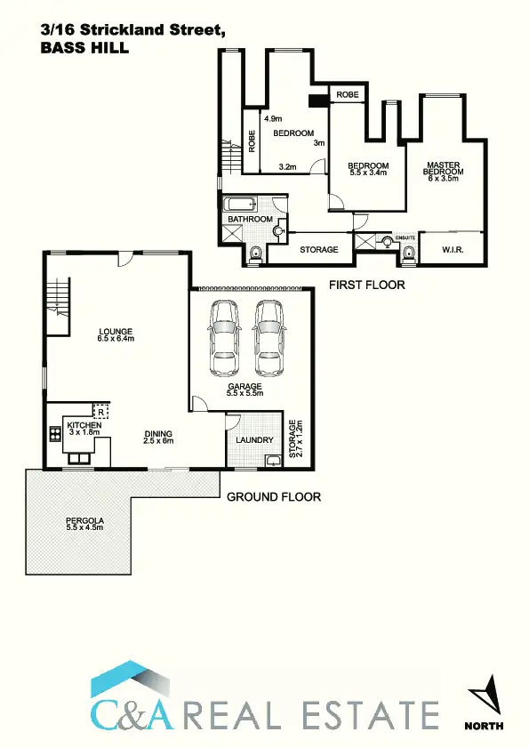Floorplan of Homely townhouse listing, 16 Strickland St, Bass Hill NSW 2197
