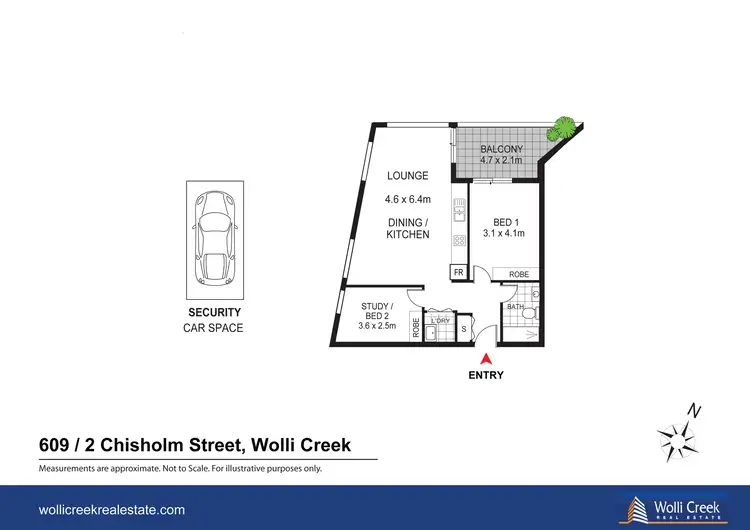 Floorplan of Homely apartment listing, 609/2 Chisholm St, Wolli Creek NSW 2205