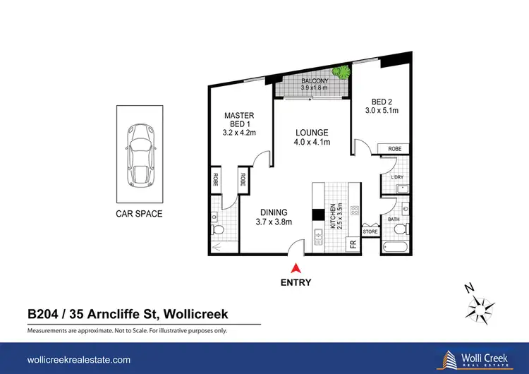 Floorplan of Homely apartment listing, B204/35 Arncliffe St, Wolli Creek NSW 2205