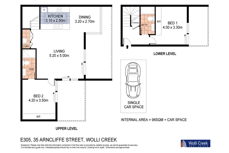 Floorplan of Homely apartment listing, E305/35 Arncliffe St, Wolli Creek NSW 2205
