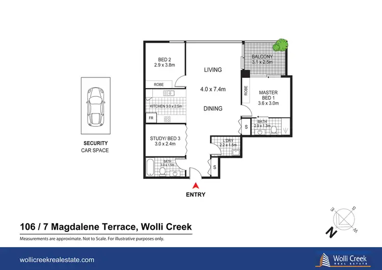 Floorplan of Homely apartment listing, 106/7 Magdalene Tce, Wolli Creek NSW 2205