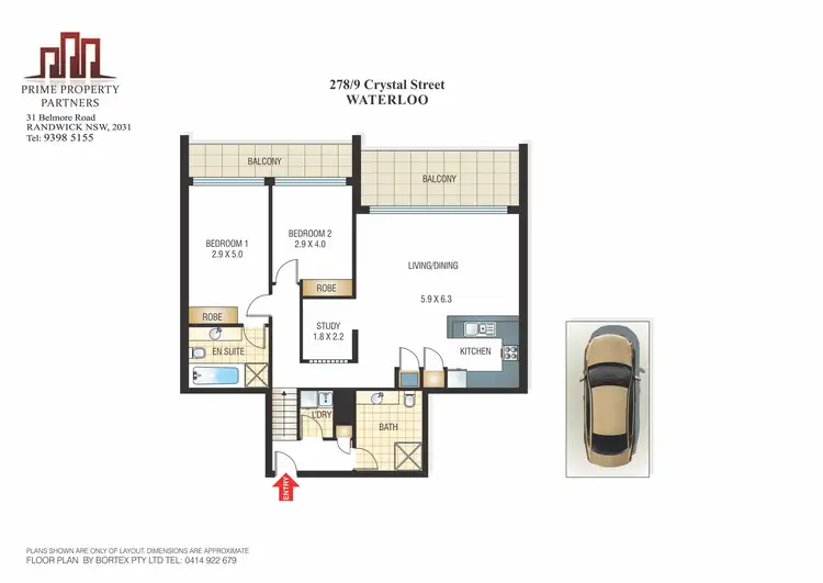 Floorplan of Homely apartment listing, 278/9 Crystal St, Waterloo NSW 2017