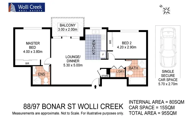 Floorplan of Homely apartment listing, 88/97 Bonar St, Wolli Creek NSW 2205