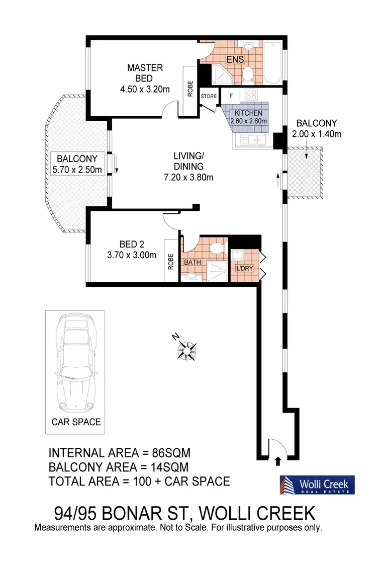 Floorplan of Homely apartment listing, 95 Bonar St, Wolli Creek NSW 2205