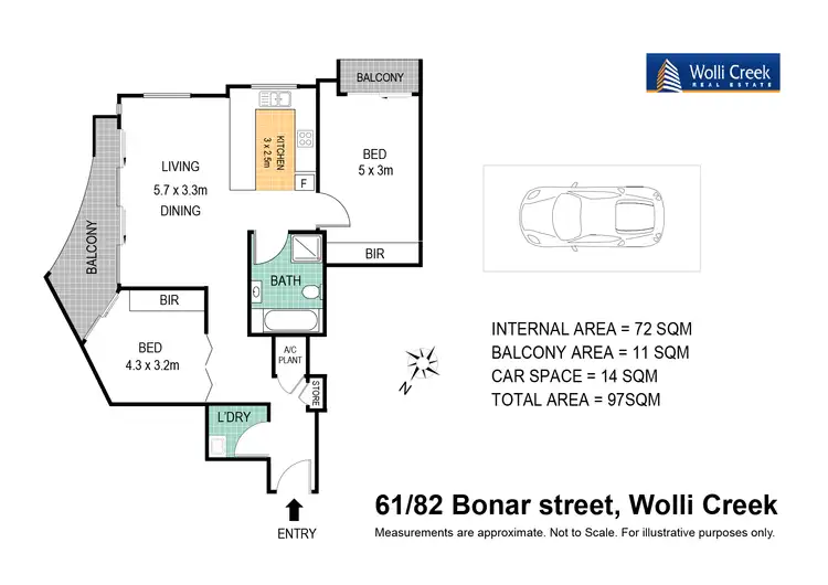 Floorplan of Homely apartment listing, 61/82 Bonar St, Wolli Creek NSW 2205