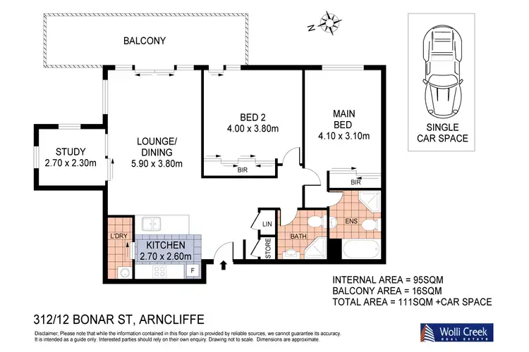 Floorplan of Homely apartment listing, 312/12 Bonar St, Arncliffe NSW 2205