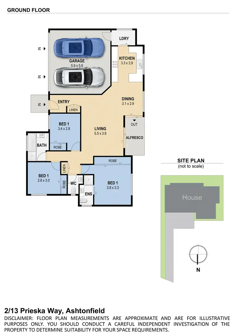 Floorplan of Homely unit listing, 2/13 Prieska Way, East Maitland NSW 2323