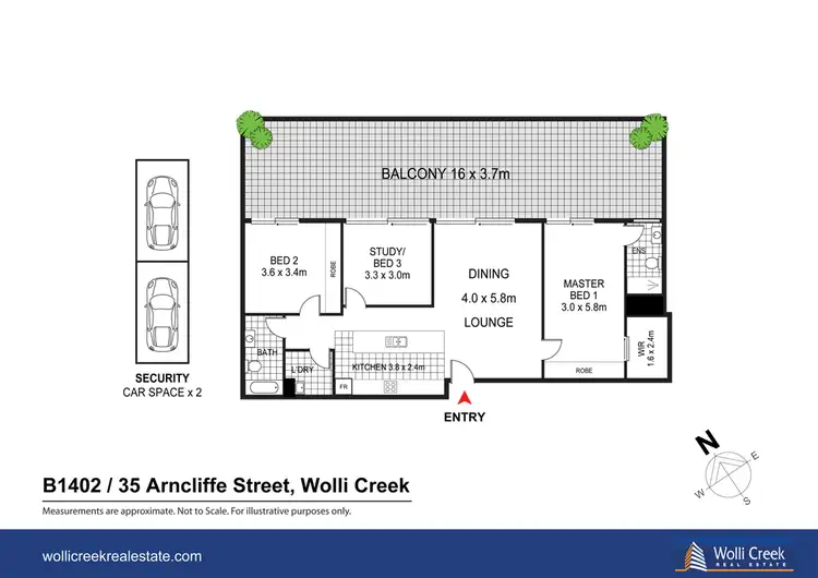 Floorplan of Homely apartment listing, 1402/35B Arncliffe St, Wolli Creek NSW 2205