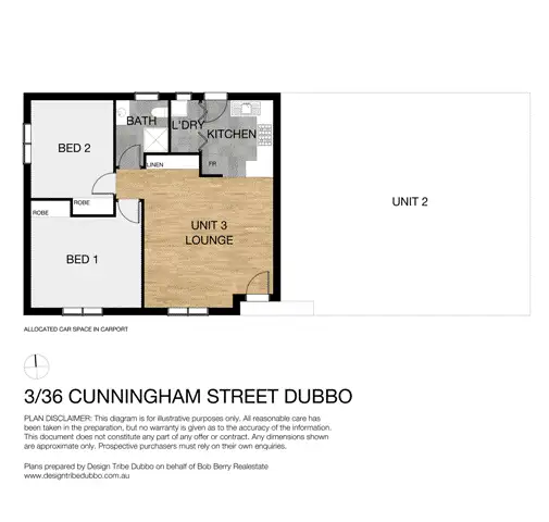 Floorplan of Homely unit listing, 3/36 Cunningham St, Dubbo NSW 2830
