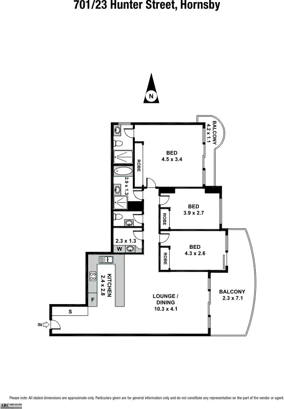 Floorplan of Homely apartment listing, 701/23-25 Hunter St, Hornsby NSW 2077