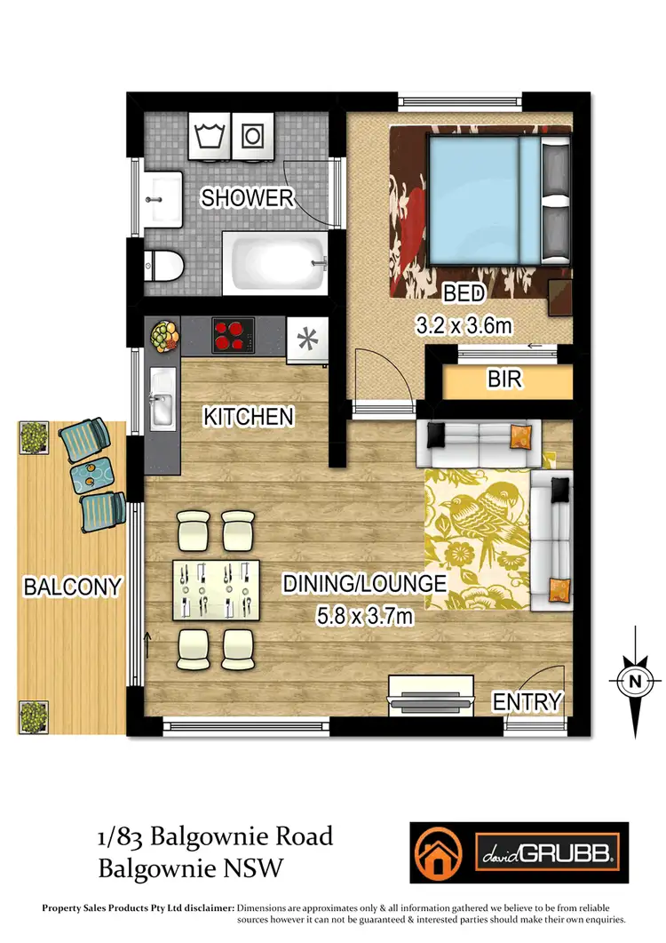 Floorplan of Homely unit listing, 1/83 Balgownie Rd, Balgownie NSW 2519